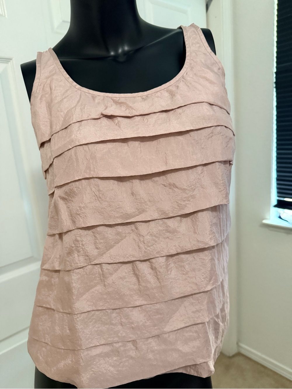 Eileen Fisher Pale Blush Layered Scoop Neck Tank